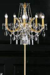 Crystal and gold-plated-metal candelabra standard lamp . Masiero. 