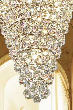Conical crystal chandelier. Masiero. 