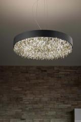 Ola round pendant lamp matt black finish. Masiero. 