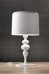 Large Eva table lamp in white lacquered resin and polyurethane. Masiero. 