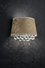 Floral damask wall lamp and crystal drops. Masiero. Floral damask wall lamp and crystal drops. Masiero.