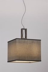Contemporary suspension simple abat-jour en coton gris intérieur doré . Matlight. 