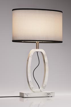 Déco lampe à poser moyen modèle en marbre blanc. Matlight. 