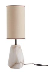 Monolite table lamp in raw alabaster block and linen. Matlight. Monolite table lamp in raw alabaster block and linen. Matlight.