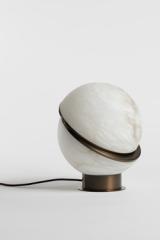 Offset Globe table lamp in patinated bronze. Matlight. Offset Globe table lamp in patinated bronze. Matlight.