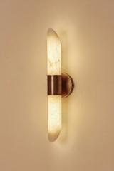 Large vintage gold and alabaster Tabitha wall light. Matlight. Large vintage gold and alabaster Tabitha wall light. Matlight.