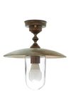 Trasimeno outdoor pceiling light in aged brass. Moretti Luce. 