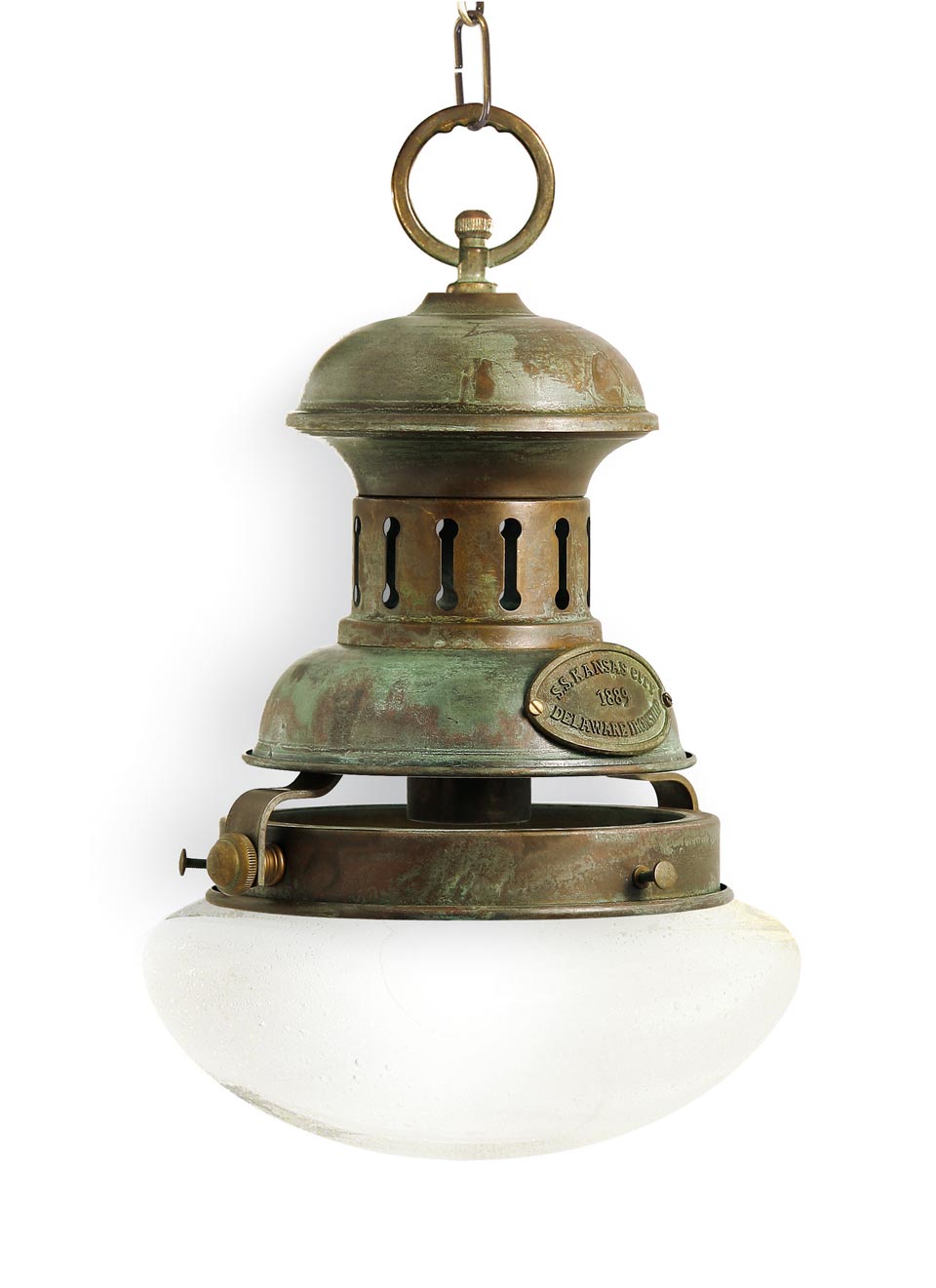 Galeone suspension style lampe à pétrole. Moretti Luce. 