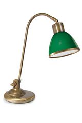 Lampe de bureau en laiton verni et verre opale vert. Moretti Luce. Lampe de bureau en laiton verni et verre opale vert. Moretti Luce.