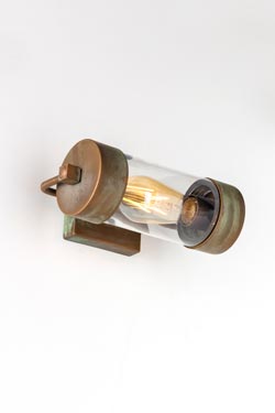 Silindar opal glass lantern wall lamp. Moretti Luce. 