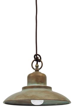Aged brass pendant lamp. Moretti Luce. 