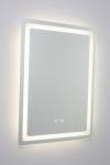 Rectangular illuminated mirror, with touch controls on the mirror Seia. Mullan. 