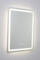 Rectangular illuminated mirror, with touch controls on the mirror Seia. Mullan. 