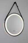 Round illuminated mirror with black strap Sines. Mullan. 