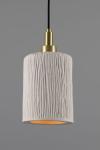 Senna raw ceramic white bathroom pendant light. Mullan. 