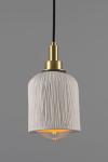 White bathroom wall lamp in raw ceramic Osier. Mullan. 