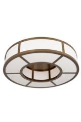 Round white ceiling light in Norman bronze metal. Mullan. 