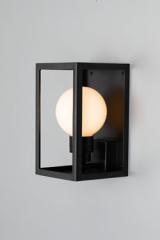 Hamilton black outdoor lantern wall lamp. Mullan. 