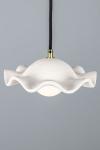 Rivale wavy and grooved ceramic pendant lamp. Mullan. 