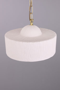 Cylindrical pendant light in textured ceramic Séville. Mullan. 