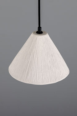 Conical pendant light in textured ceramic Tilia. Mullan. 