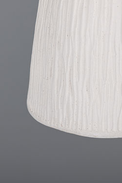 Elongated white ceramic pendant light Pando. Mullan. 