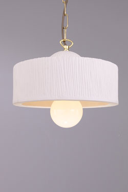 Cylindrical pendant light in textured ceramic Séville. Mullan. 