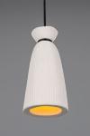 Elongated white ceramic pendant light Pando. Mullan. 