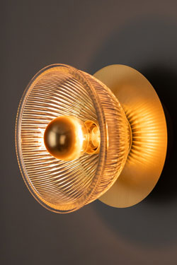 Retro gold brass wall light Eclipse. Mullan. 