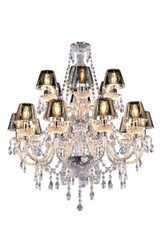 ROMEO lustre baroque 15 lumières transparent abat-jour chromés. Muno. ROMEO lustre baroque 15 lumières transparent abat-jour chromés. Muno.