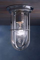 Docklight Ceiling chrome-plated bronze with clear glass. Nautic by Tekna. 