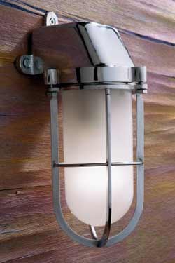 Admiral wall light in chrome-plated bronze with clear glass. Nautic by Tekna. 