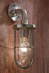 Docklight Wall matt nickel-plated bronze with clear glass. Nautic by Tekna. 