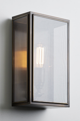 Essex Gauze outdoor wall light clear glass and fine bronze gauze. Nautic by Tekna. 