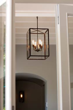 Ilford antique bronze and clear glass pendant. Nautic by Tekna. 