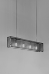 Portreath Mesh-C rectangular chrome metal pendant. Nautic by Tekna. 