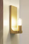 Walcott matt lacquered gold bronze wall lamp. Nautic by Tekna. 