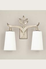 Alia applique double en bronze massif finition nickel satiné. Objet insolite. 