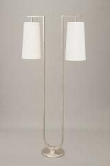 Gustave antique satin nickel floor lamp. Objet insolite. 