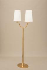 Perceval gold floor lamp 2 lights antique style. Objet insolite. 