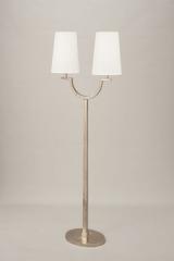 Perceval symmetrical floor lamp, nickel finish. Objet insolite. 