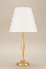 Dora gold table lamp with off-white shade. Objet insolite. 