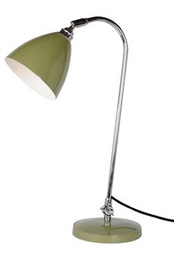 Task Solo Lampe de bureau en métal vert olive. Original BTC. 