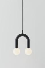 Minimalist U-shaped 2-light Rigoberta Super Curved pendant lamp. Robin. 