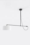 Raisa offset pendant light in matte black metal. Robin. Raisa offset pendant light in matte black metal. Robin.