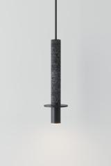 Rita concrete and black metal pendant lamp. Robin. 