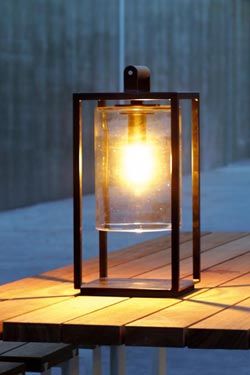 Dome Small black outdoor lamp and clear glass. Royal Botania. 