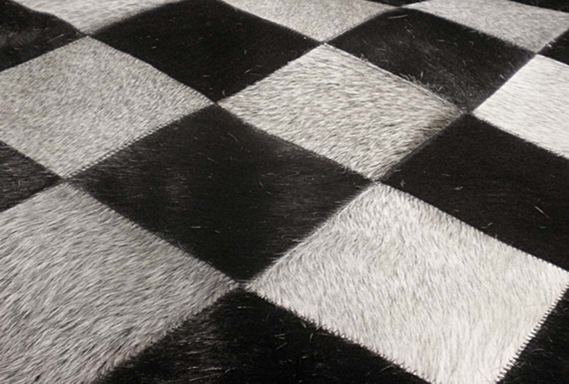Petit tapis damier noir et blanc