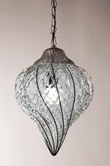 Goccia outdoor Venetian suspension lamp in blown glass. Siru. 