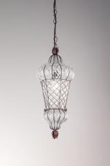 Baba transparent blown glass pendant lamp. Siru. 